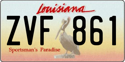 LA license plate ZVF861