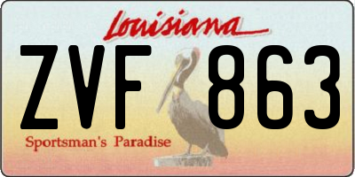 LA license plate ZVF863
