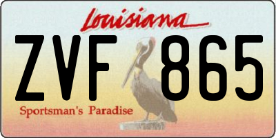 LA license plate ZVF865