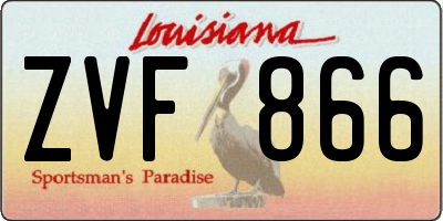 LA license plate ZVF866