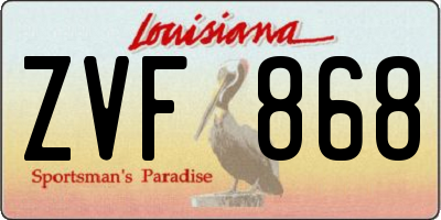 LA license plate ZVF868