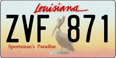 LA license plate ZVF871