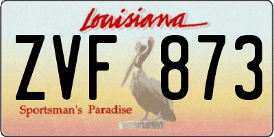 LA license plate ZVF873