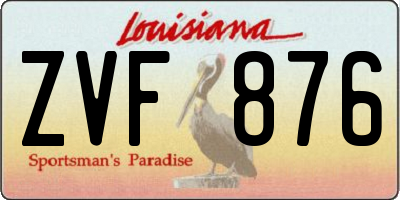 LA license plate ZVF876