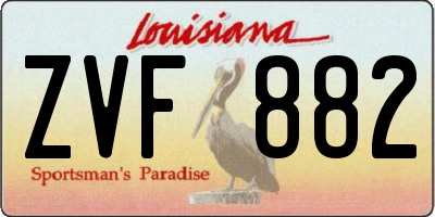 LA license plate ZVF882