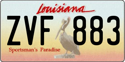 LA license plate ZVF883
