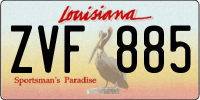 LA license plate ZVF885