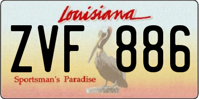 LA license plate ZVF886