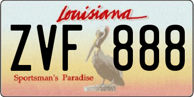 LA license plate ZVF888