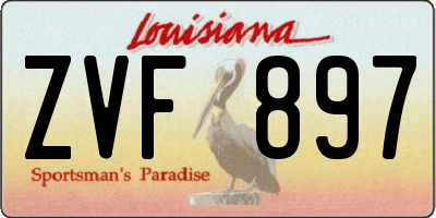 LA license plate ZVF897