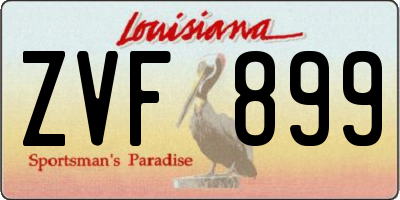 LA license plate ZVF899