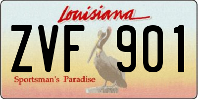 LA license plate ZVF901