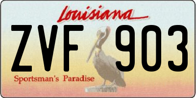 LA license plate ZVF903