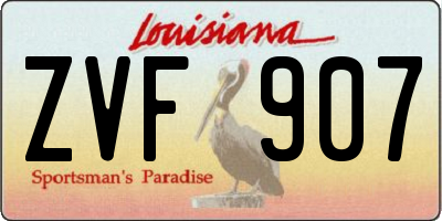 LA license plate ZVF907