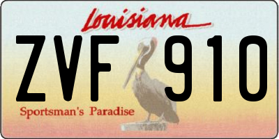 LA license plate ZVF910