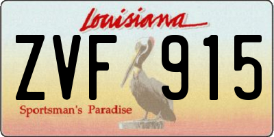 LA license plate ZVF915
