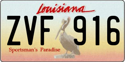 LA license plate ZVF916