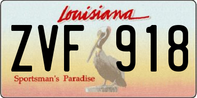 LA license plate ZVF918