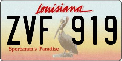 LA license plate ZVF919