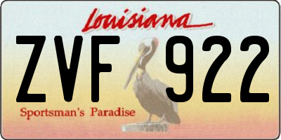 LA license plate ZVF922