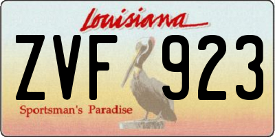 LA license plate ZVF923