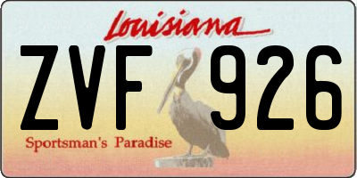 LA license plate ZVF926
