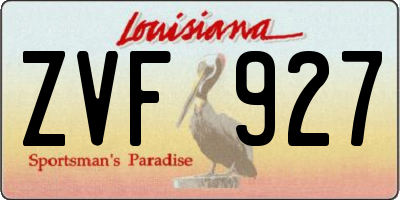 LA license plate ZVF927