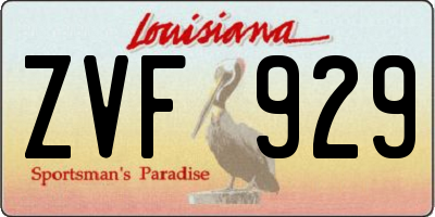 LA license plate ZVF929