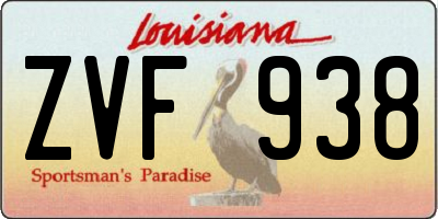 LA license plate ZVF938