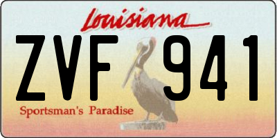 LA license plate ZVF941