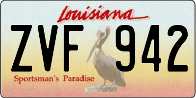 LA license plate ZVF942