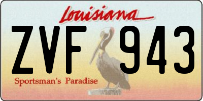 LA license plate ZVF943