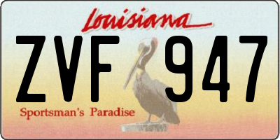LA license plate ZVF947