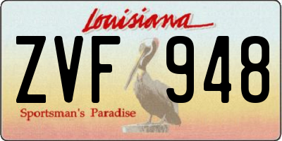 LA license plate ZVF948