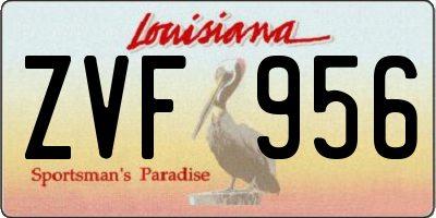 LA license plate ZVF956