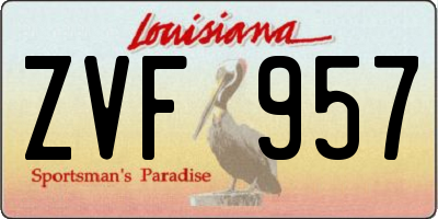 LA license plate ZVF957