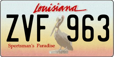 LA license plate ZVF963