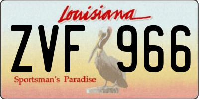 LA license plate ZVF966