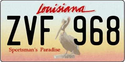 LA license plate ZVF968