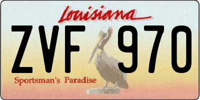 LA license plate ZVF970