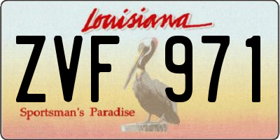 LA license plate ZVF971