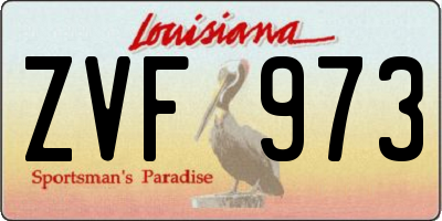 LA license plate ZVF973