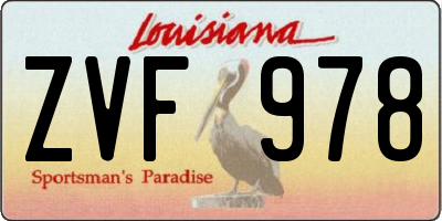 LA license plate ZVF978