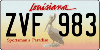 LA license plate ZVF983