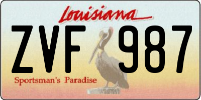 LA license plate ZVF987