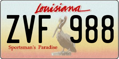 LA license plate ZVF988