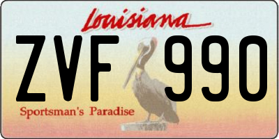 LA license plate ZVF990
