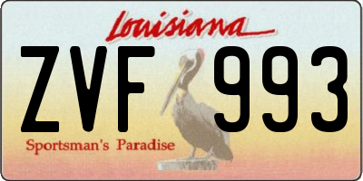 LA license plate ZVF993