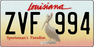 LA license plate ZVF994