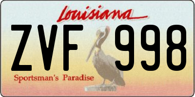 LA license plate ZVF998